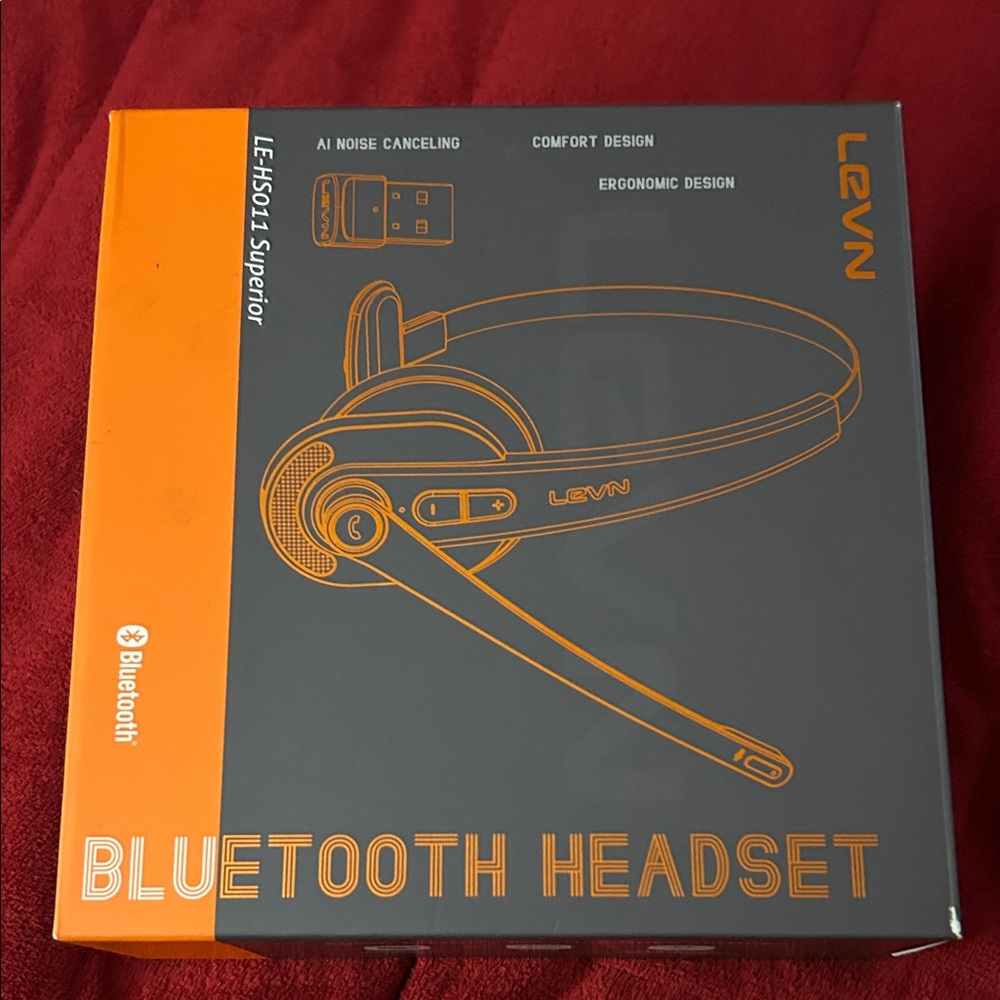 Bluetooth Headset - Black and Orange